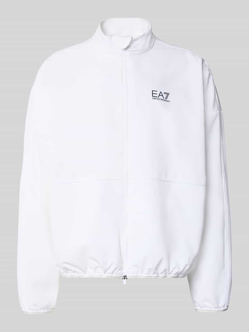 Kurtka bomberka ze stójką i nadrukiem logo