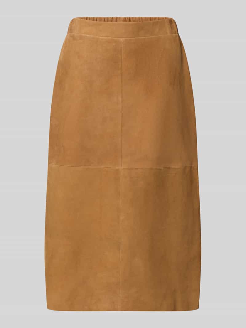 Spódnica skórzana z jagnięcej skóry z elastycznym paskiem