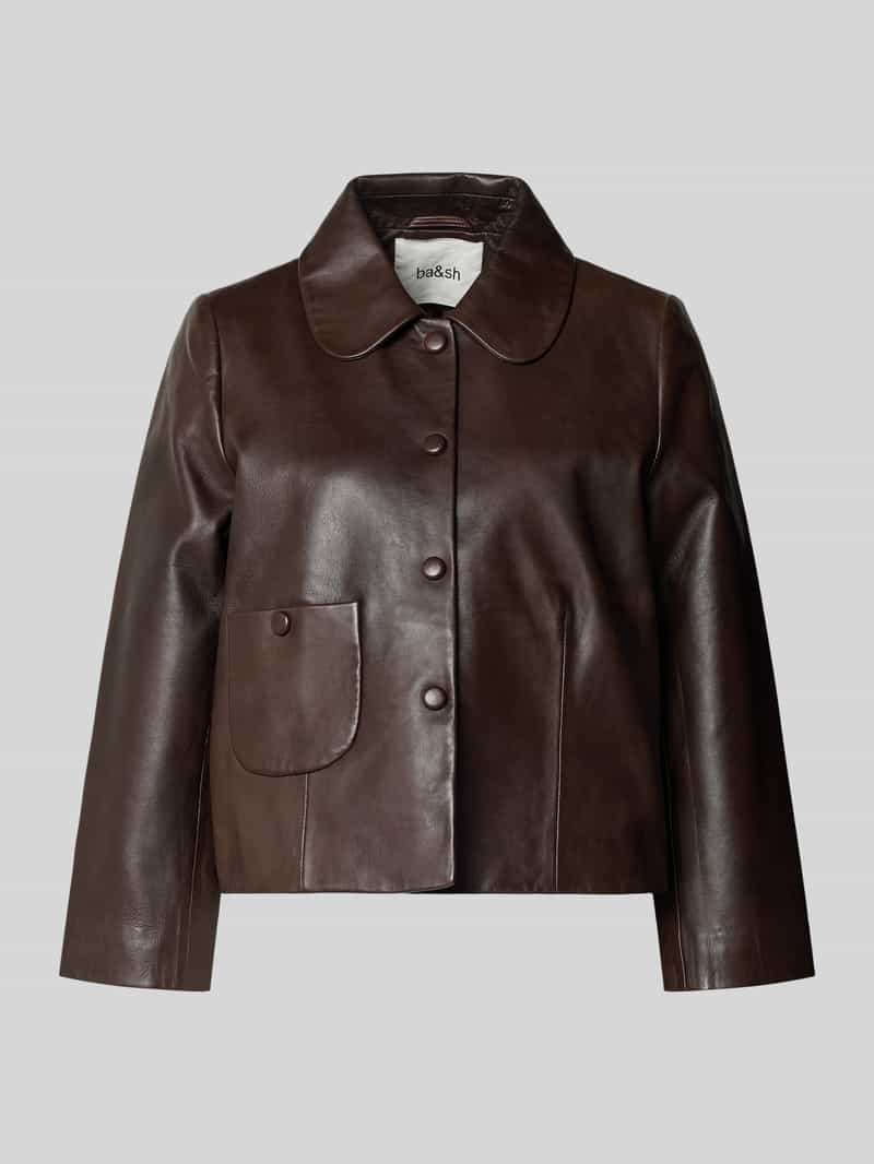 kurtka skórzana z wykładanym kołnierzem model 'MILOS'