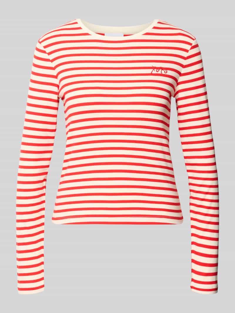 Longsleeve z okrągłym dekoltem i haftowanym napisem