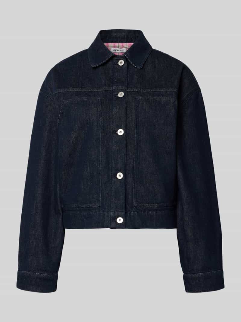 Kurtka jeansowa w kroju regular fit z naszywanymi kieszeniami model 'Clara'