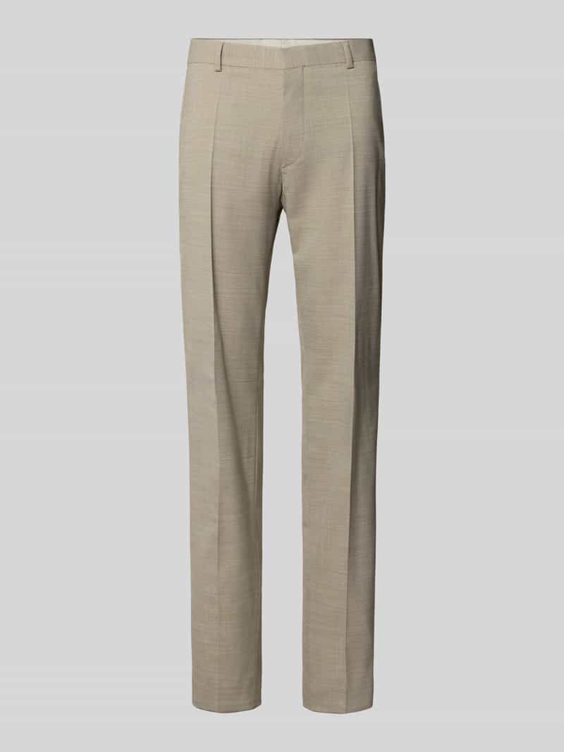 Spodnie garniturowe w kroju regular fit z domieszką wełny dziewiczej model 'Leon'