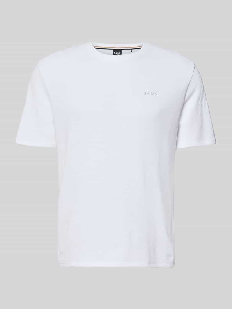 Koszulka od piżamy z bawełnianej mieszanki, krój regular fit, model 'WAFFLE'