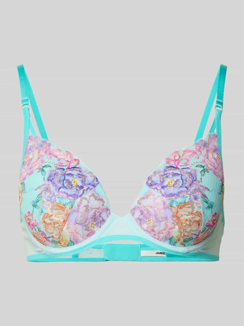 Biustonosz damski z kwiatowym haftem allover model 'Lisbeth'