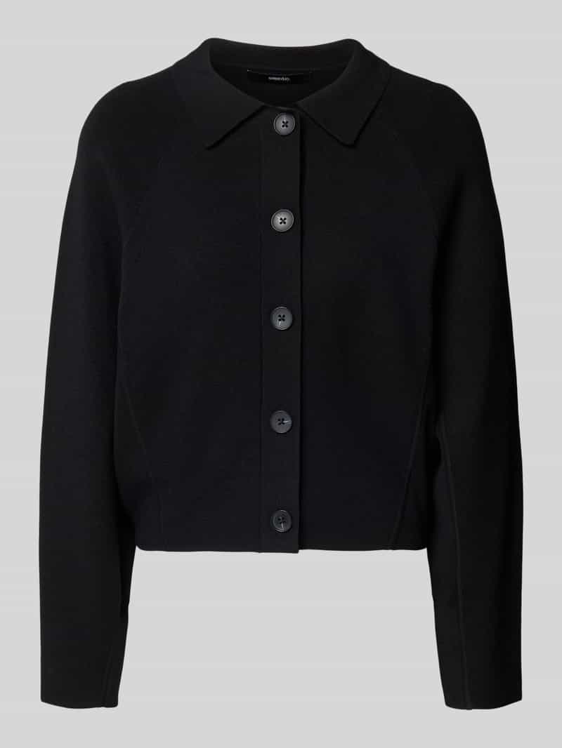 Kardigan z mieszanki wiskozy z kołnierzem wykładanym model 'Turea'