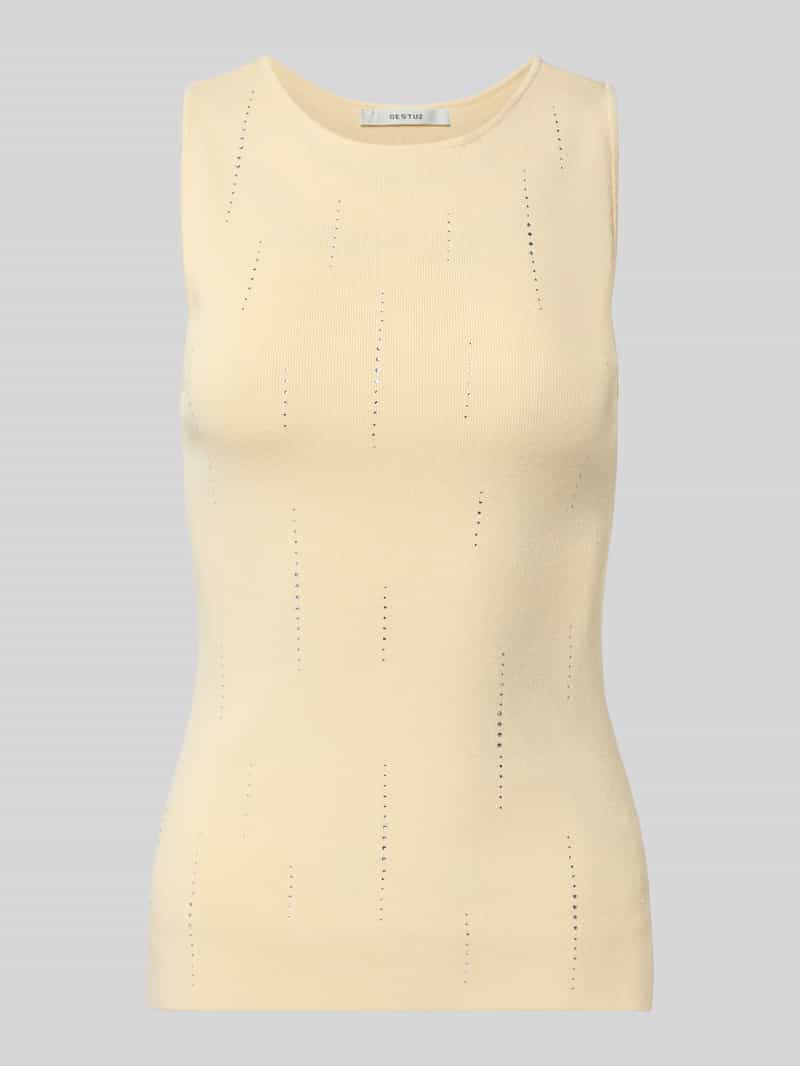 Top o kroju slim fit z mieszanki wiskozy o dzianinowym wyglądzie Model 'Saya'