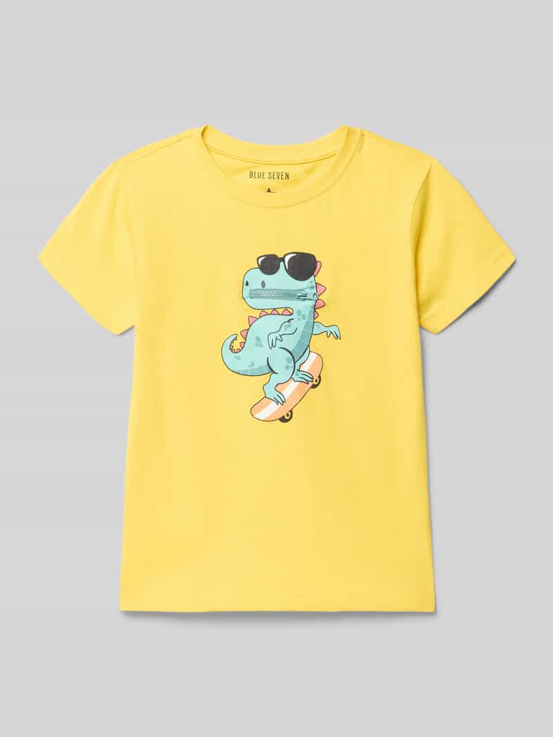 t-shirt z okrągłym dekoltem i nadrukiem z motywem