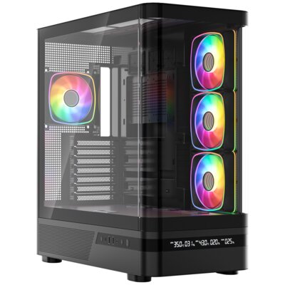 Obudowa MODECOM Volcano AQ 200 ARGB Midi Czarny MC-A-AQ200-4FA-B