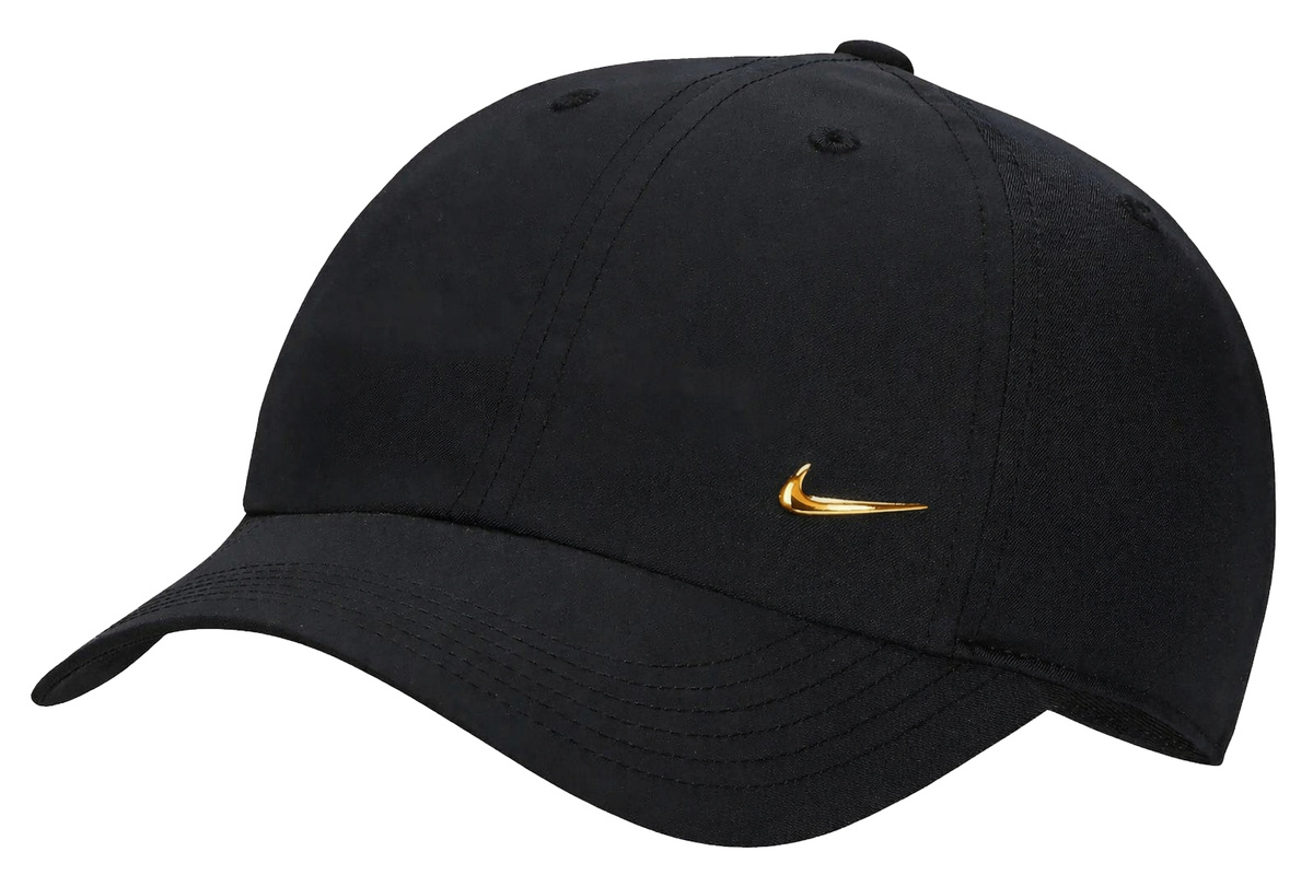 Czapka bejsbolówka NIKE Dri-FIT Club Młodzieżowa Metal Logo Czarna/Złota