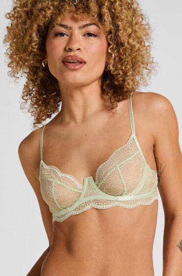 Hunkemöller Nieusztywniany biustonosz z fiszbinami Isabelle Zielony