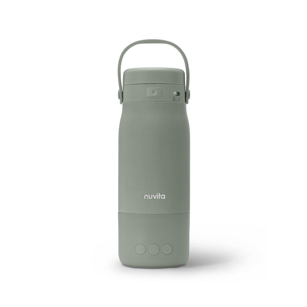 Nuvita Przenośna butelka 3w1 do podgrzewania wody mleka i posiłku, Szałwiowa Zieleń