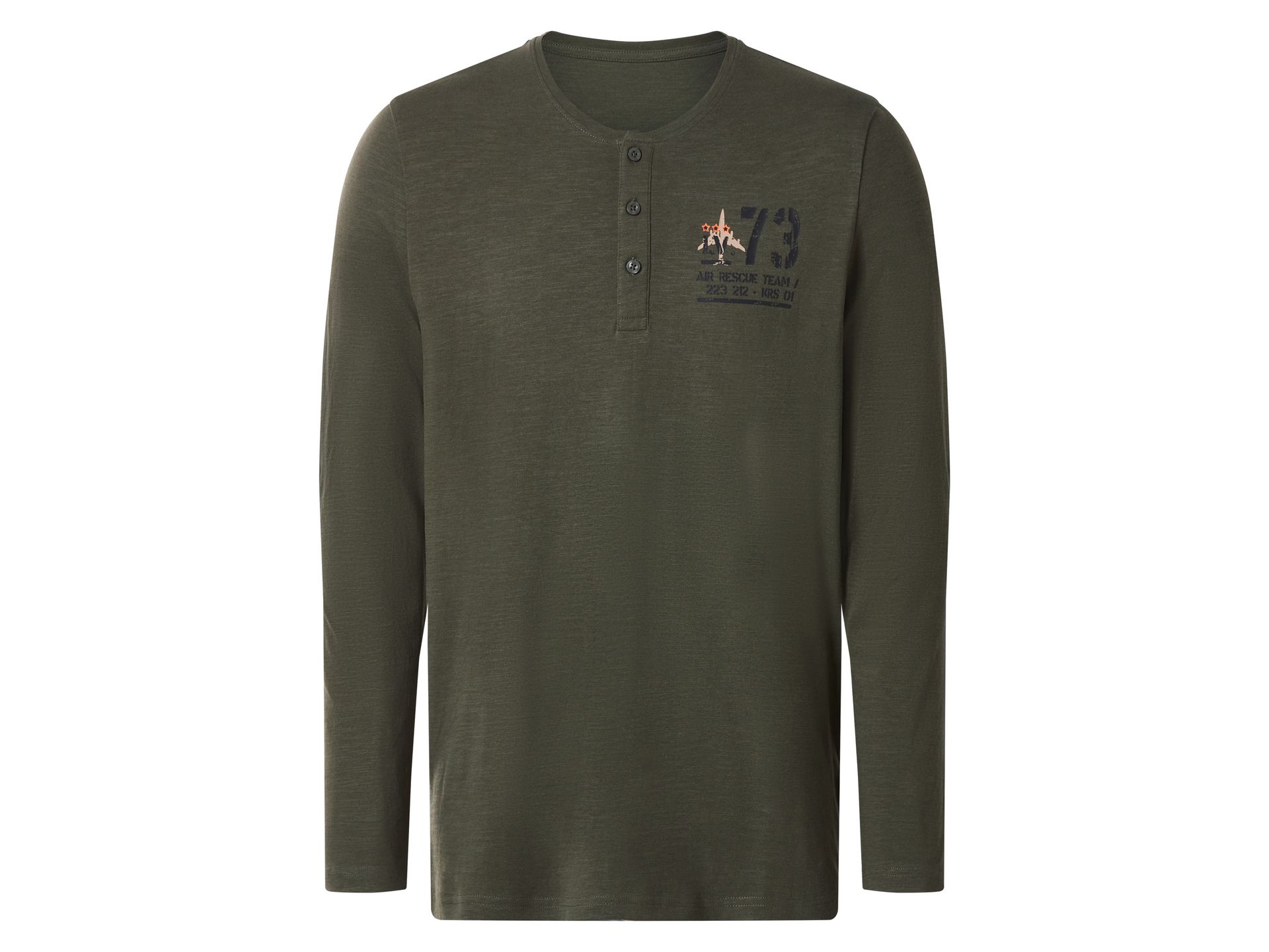 esmara Men Koszulka męska z bawełną z długim rękawem (Zielony, L (52/54))