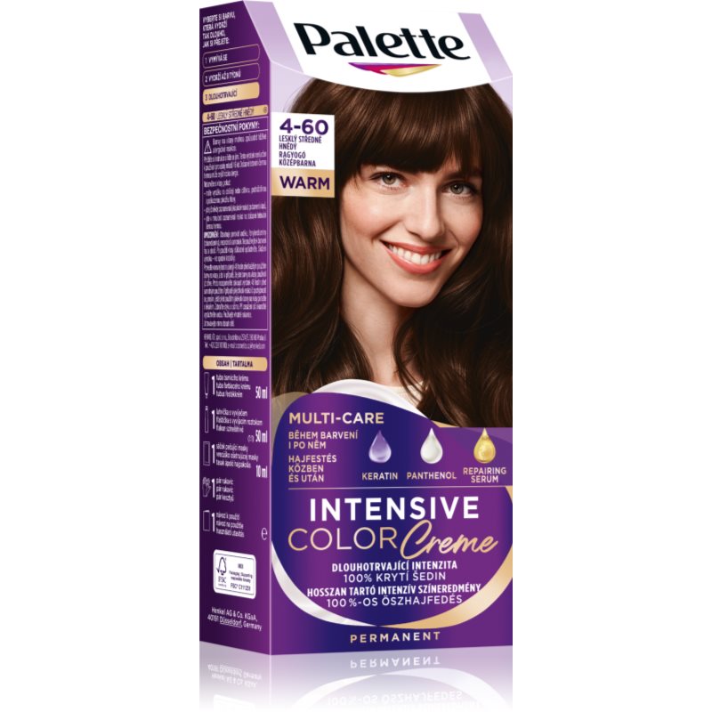 Schwarzkopf Palette Intensive Color Creme trwała farba do włosów odcień 4-60 Radiant Medium Brown 1 szt.