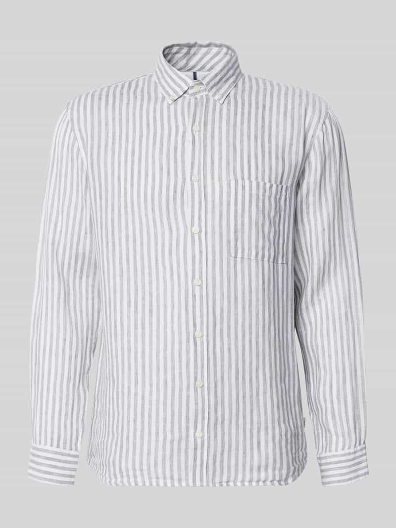 Koszula casualowa o kroju nowoczesnym z czystego lnu model 'Daniel'