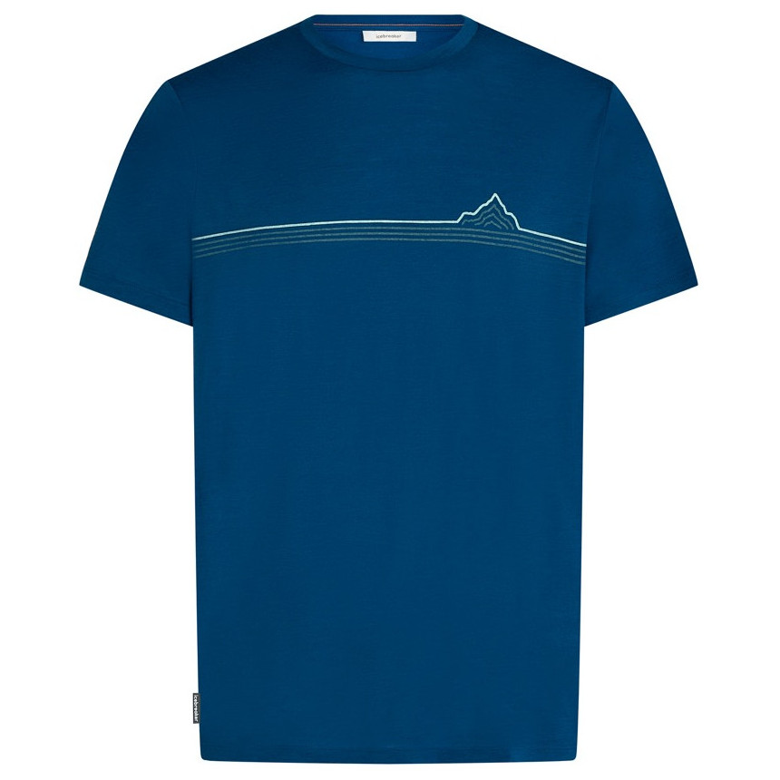 Koszulka męska Icebreaker Men Merino 150 Tech Lite SS Tee Range Stripes Rozmiar: L / Kolor: niebieski