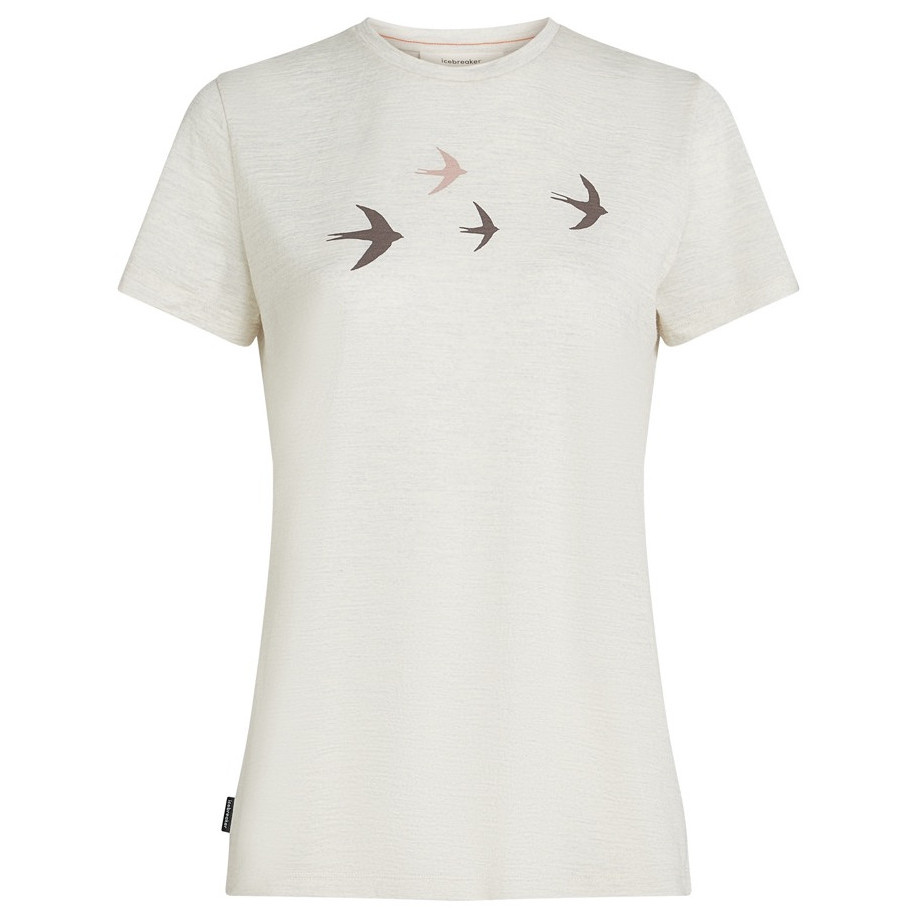 Koszulka damska Icebreaker Women Merino 150 Tech Lite SS Tee Bird Transit Rozmiar: S / Kolor: biały