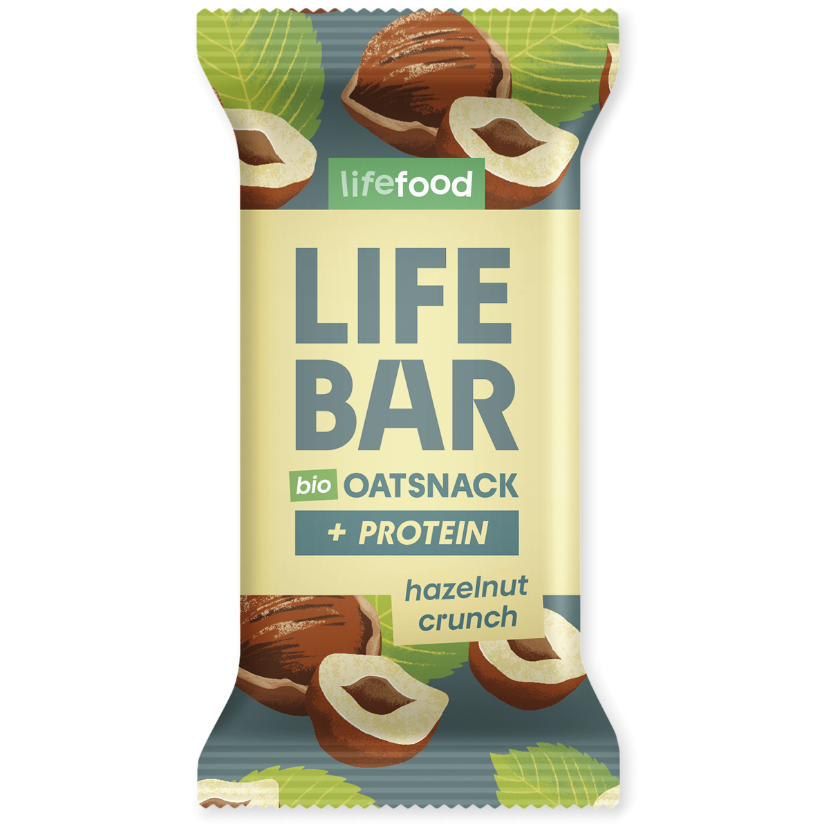 Baton Lifefood Lifebar Oat Snack Protein s lískovými oříšky BIO 40 g Smak: orzech laskowy / Kolor: brązowy
