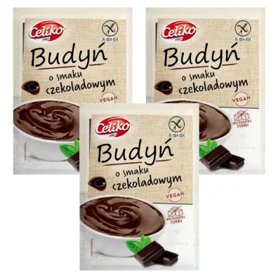 Celiko Budyń o smaku czekoladowym bezglutenowy Zestaw 3 x 40 g