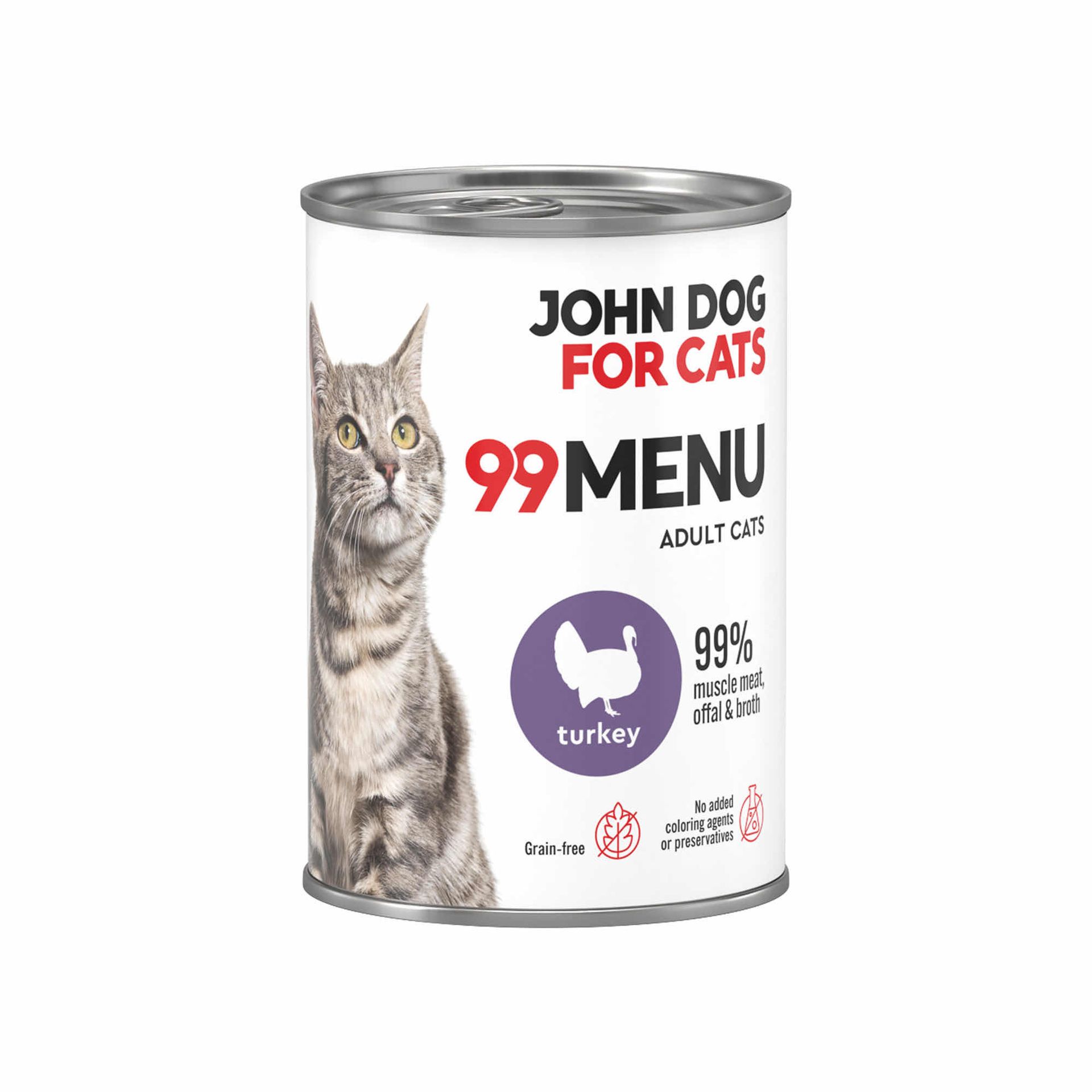JOHN DOG 99 Menu Indyk - mokra karma dla kota - 400g
