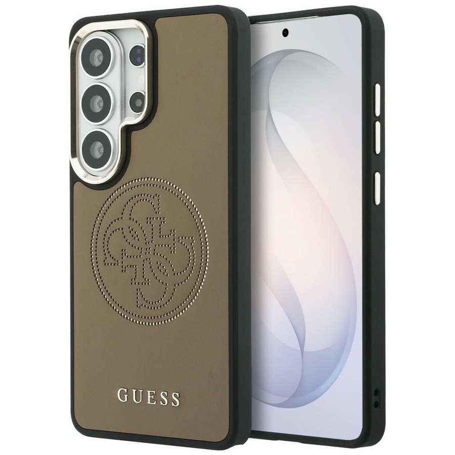 Etui Guess Perforated Logo MagSafe do Samsung Galaxy S26 Ultra brązowy