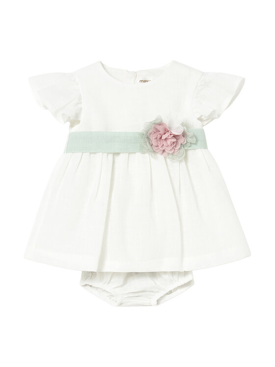 Mayoral Sukienka elegancka 1886 Biały Regular Fit