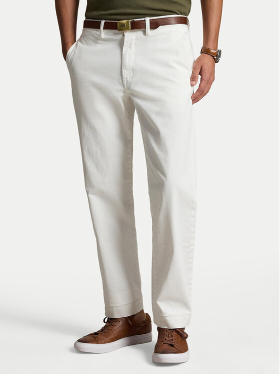 Polo Ralph Lauren Spodnie materiałowe 710690138059 Biały Regular Fit