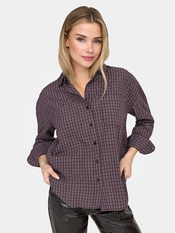 ONLY Koszula Fenna 15375372 Fioletowy Oversize
