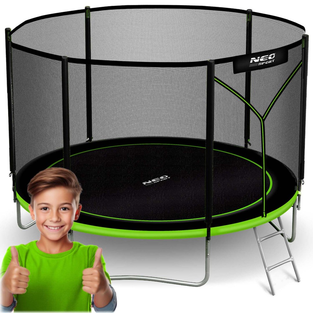 Neo-Sport Trampolina ogrodowa 10ft/312cm z siatką zewnętrzną i drabinką