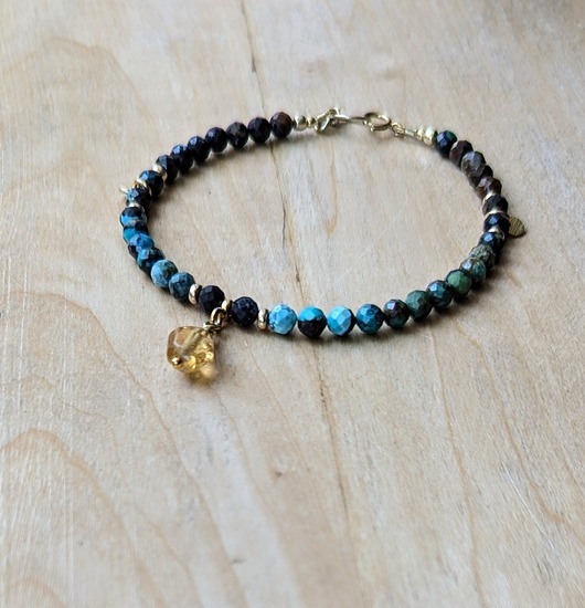 Bransoletka z turkusów z cytrynem