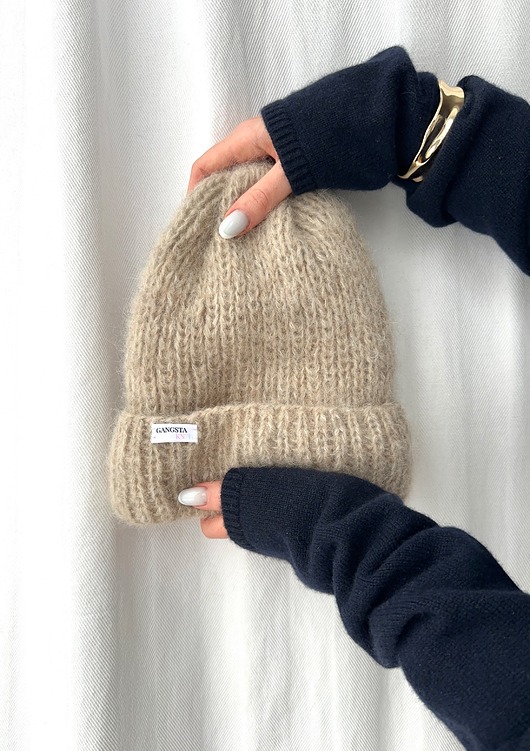 Czapka Kinu z alpaki i jedwabiu handmade