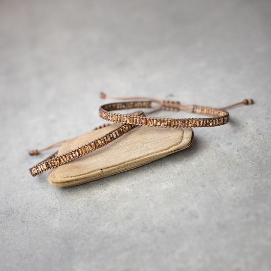 Bransoletki DLA PARY - z brązowych koralików szklanych