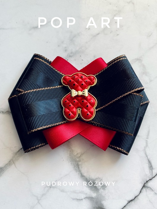 Modowa Brosza z czerwonym MISIEM Nowość