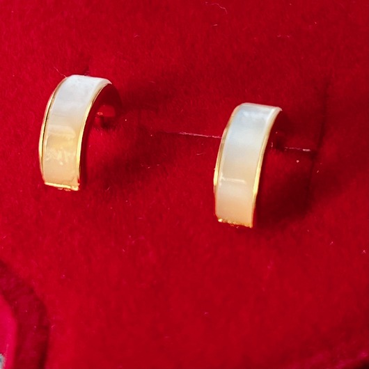 Kolczyki z masą perłową srebro 925 pozłacane