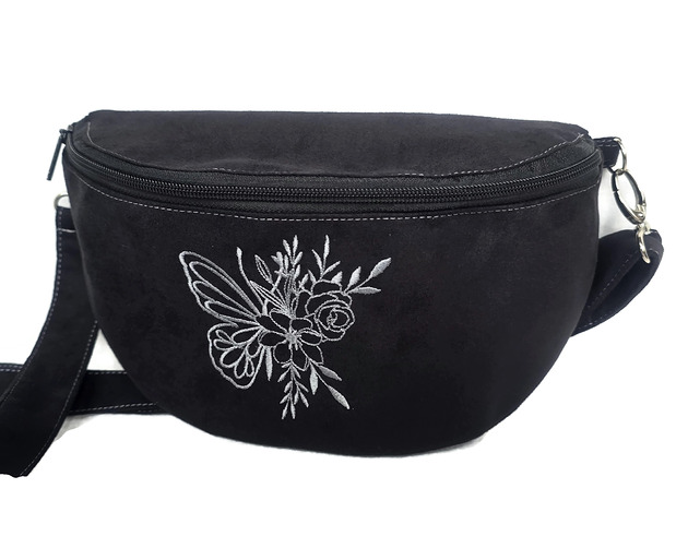 Nerka czarna z motylem haft