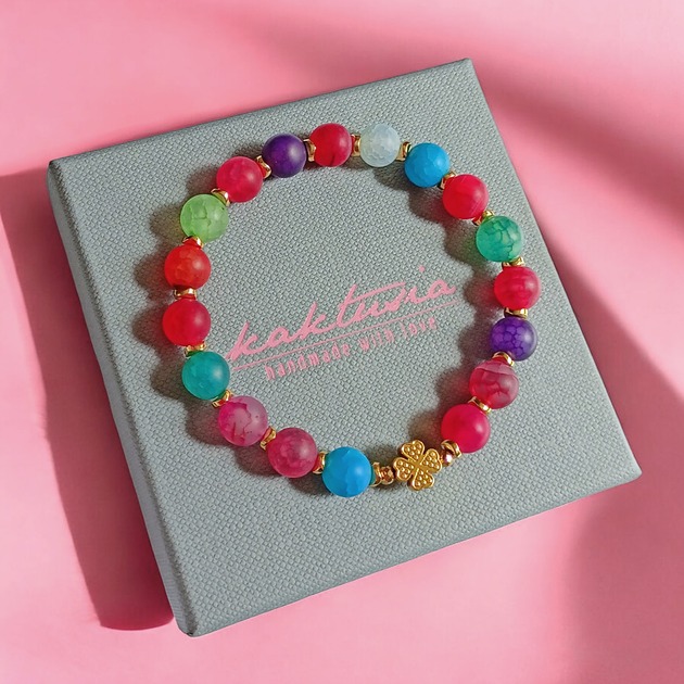 Na szczęście : agat multicolor i czterolistna koniczynka