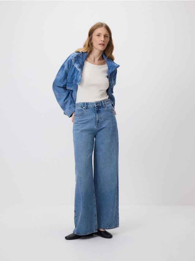 Reserved - Sweter z krótkim rękawem - złamana biel