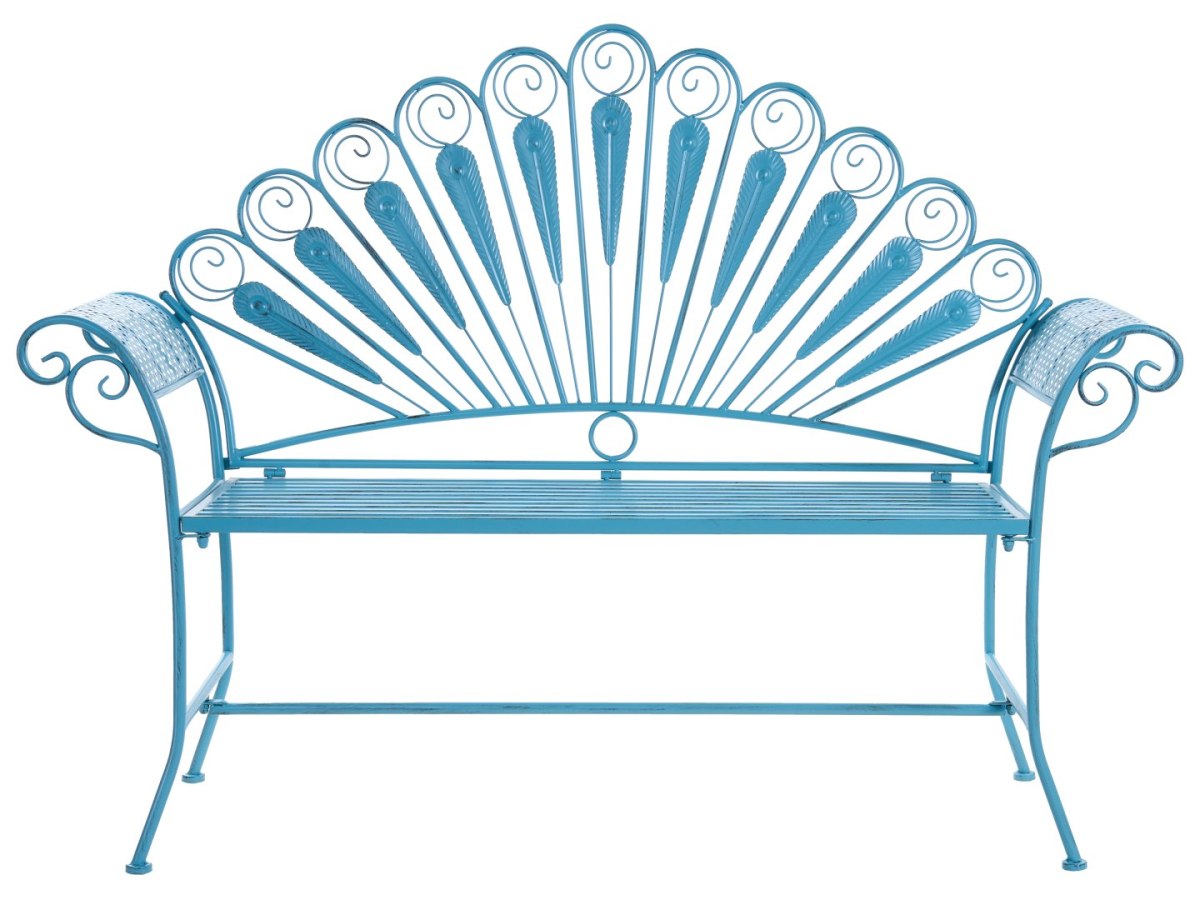 Ławka ogrodowa PAVIA 146 cm Metal Niebieski
