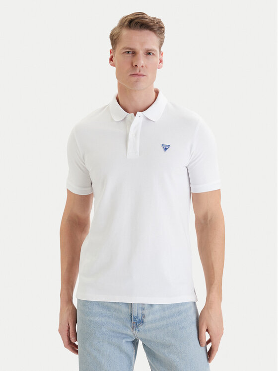 Guess Polo F6GP03 K9WF1 Biały Slim Fit