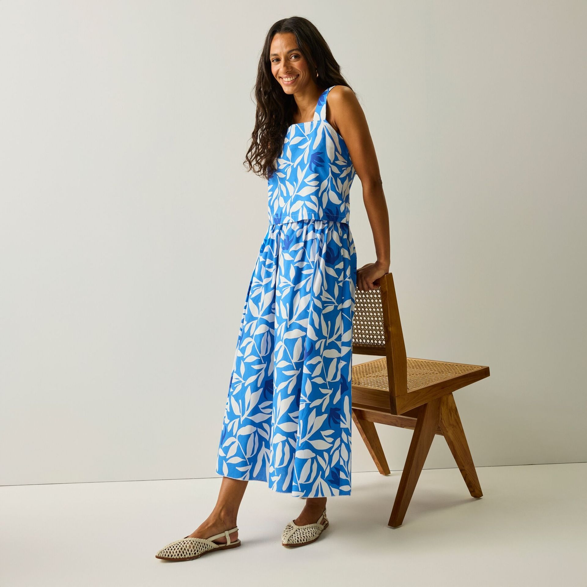 Regatta Life Spódnica damska Galdana Sonic Blue Tropic Leaves, Cotton, Rozmiar: 12