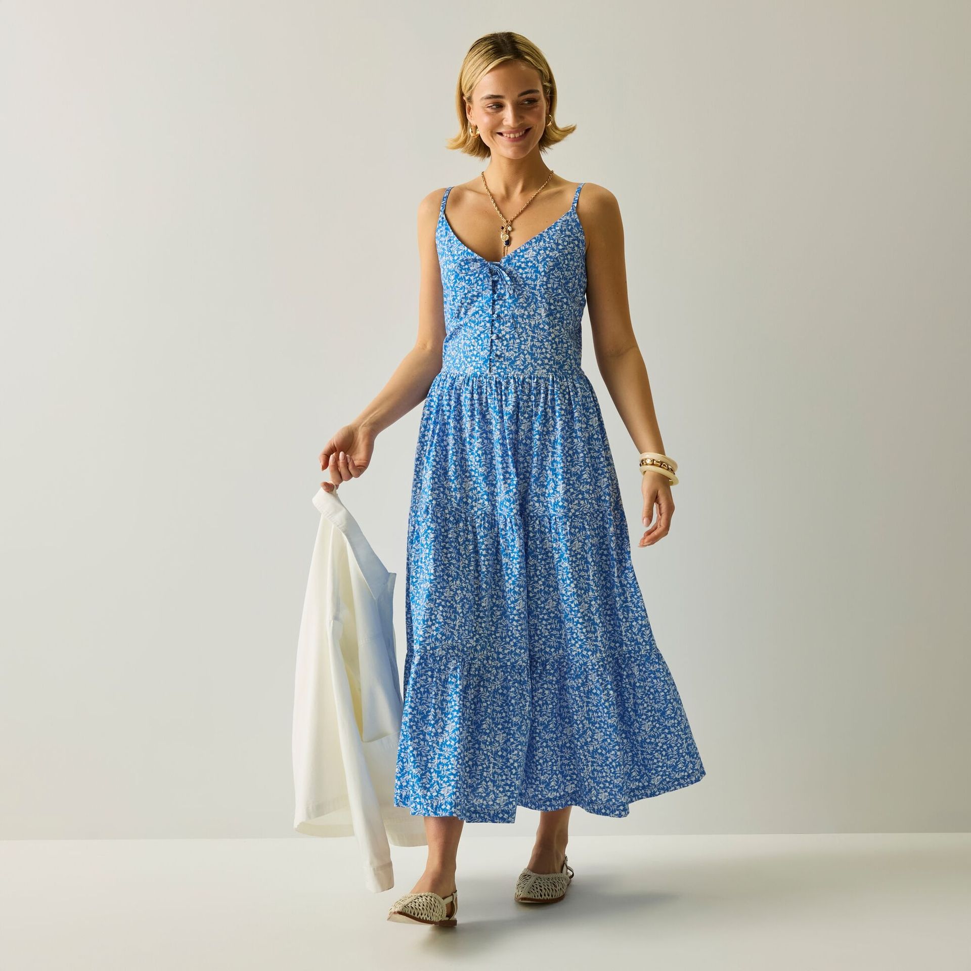 Regatta Life Sukienka damska Perissa Sonic Blue Ditsy Bloom, Cotton, Rozmiar: 8