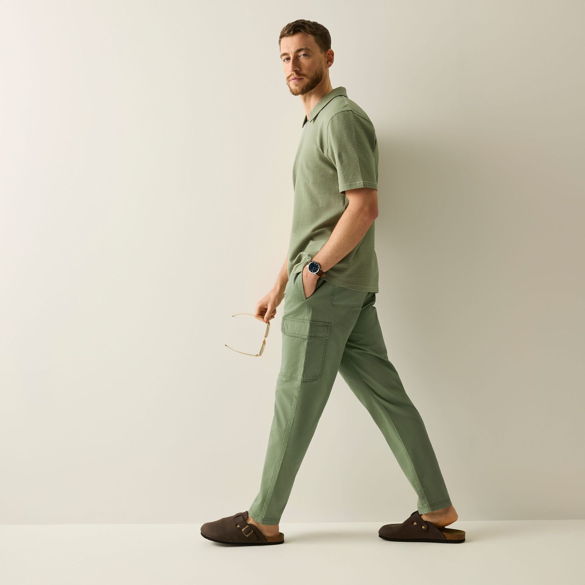 Regatta Life Spodnie męskie Anakena Oil Green, Cotton, Rozmiar: XS