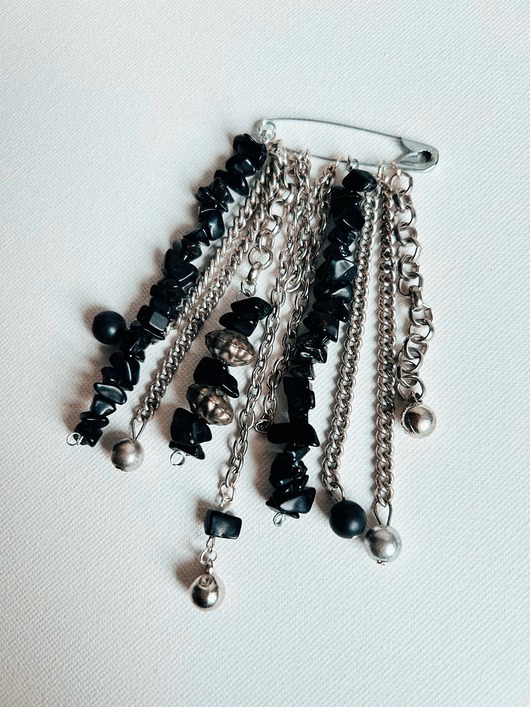 Broszka na agrafce BLACK STONE Agrafka Studio