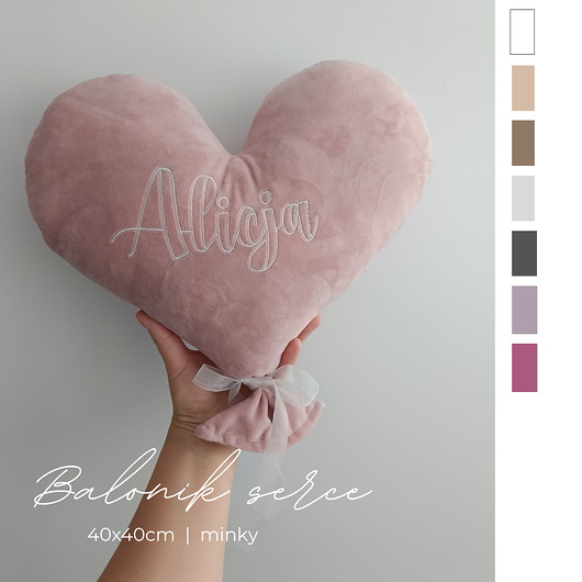 Balonik - serduszko (poduszka, ozdoba personalizowana, kolory)