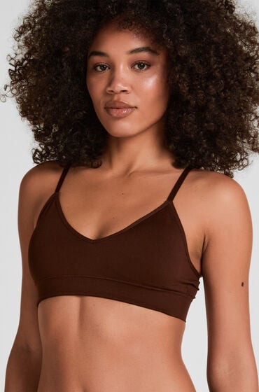 Hunkemöller Trójkątny biustonosz bralette Dide Brązowy