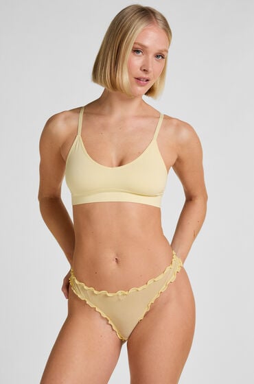 Hunkemöller Zestaw 3 Stringów w Kratkę Żółty