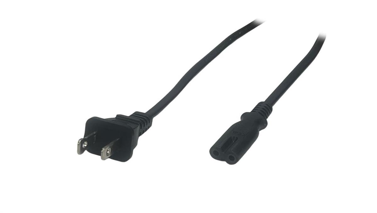 Przewód zasilający USA IEC C7 10A - POSAC-C7-10A/US18 czarny 1,8m