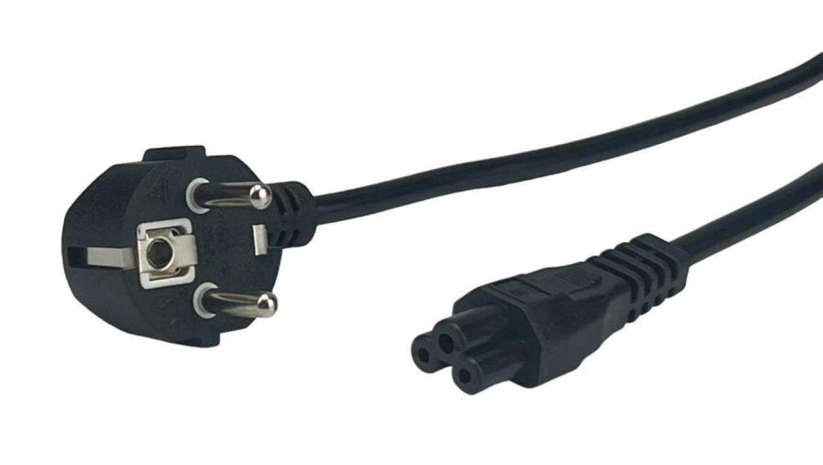 Przewód zasilający CEE7 IEC C5 Koniczynka - POSAC-C5-EUL12 czarny 1,2