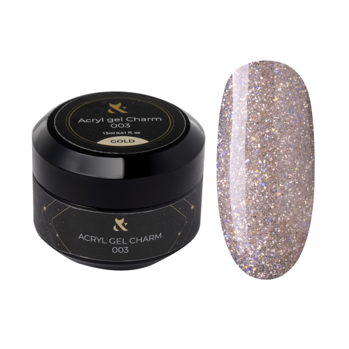 F.O.X Acryl Gel Charm Gold 15ml żel akrylowy złoty brokat do paznokci