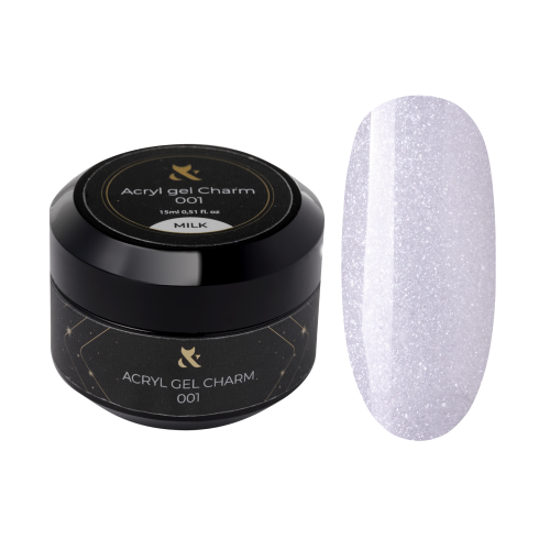 F.O.X Acryl Gel Charm Milk 15ml - Żel Akrylowy z Brokatem do Przedłużania Paznokci