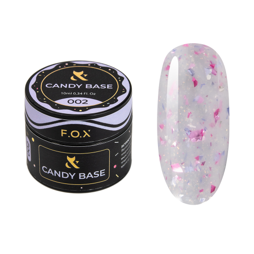 F.O.X Candy Base 002 10ml - baza żelowa pastelowa z brokatem do paznokci